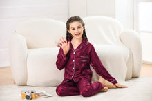  Moolmeyno Pajama Set for Kid GirlButton-up Satin Sleepwear Nightwear Loungewear Clothes Set Gifts