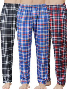  Moolmeyno Men's Yarn-dye Woven  Pajama PantsThree Item