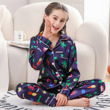  Moolmeyno Satin Pajamas Set for Kids Smooth Soft Satin Sleepwear Girls Long Sleeve Button Up Nightwear  Casual Comfy Silky Loungewear 7-14 Years