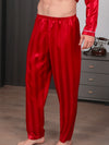 Mens Super Silky Satin Soft stripe Pajamas Pants