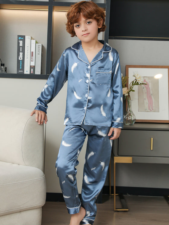 Moolmeyno Little Boys Satin Pajamas