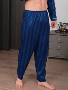  Mens Super Silky Satin Soft stripe Pajamas Pants