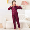 Moolmeyno Pajama Set for Kid GirlButton-up Satin Sleepwear Nightwear Loungewear Clothes Set Gifts
