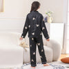 Moolmeyno Satin Pajamas Girl's Long Sleeve Sleepwear Satin Soft Button Down Loungewear Pjs Set