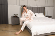  Men Satin Pajamas Set Nightwear Button-Down Sets