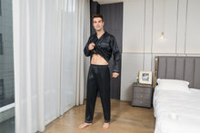  Moolmeyno Men's Pajama Set, Satin Sleepwear, Long Sleeves, Loungewear
